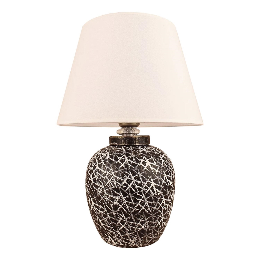 Lámpara de mesa RAMZES 1xE27/40W/230V blanca/negra
