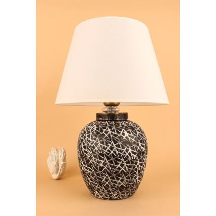 Lámpara de mesa RAMZES 1xE27/40W/230V blanca/negra