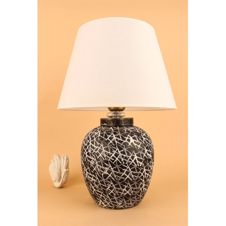 Lámpara de mesa RAMZES 1xE27/40W/230V blanca/negra