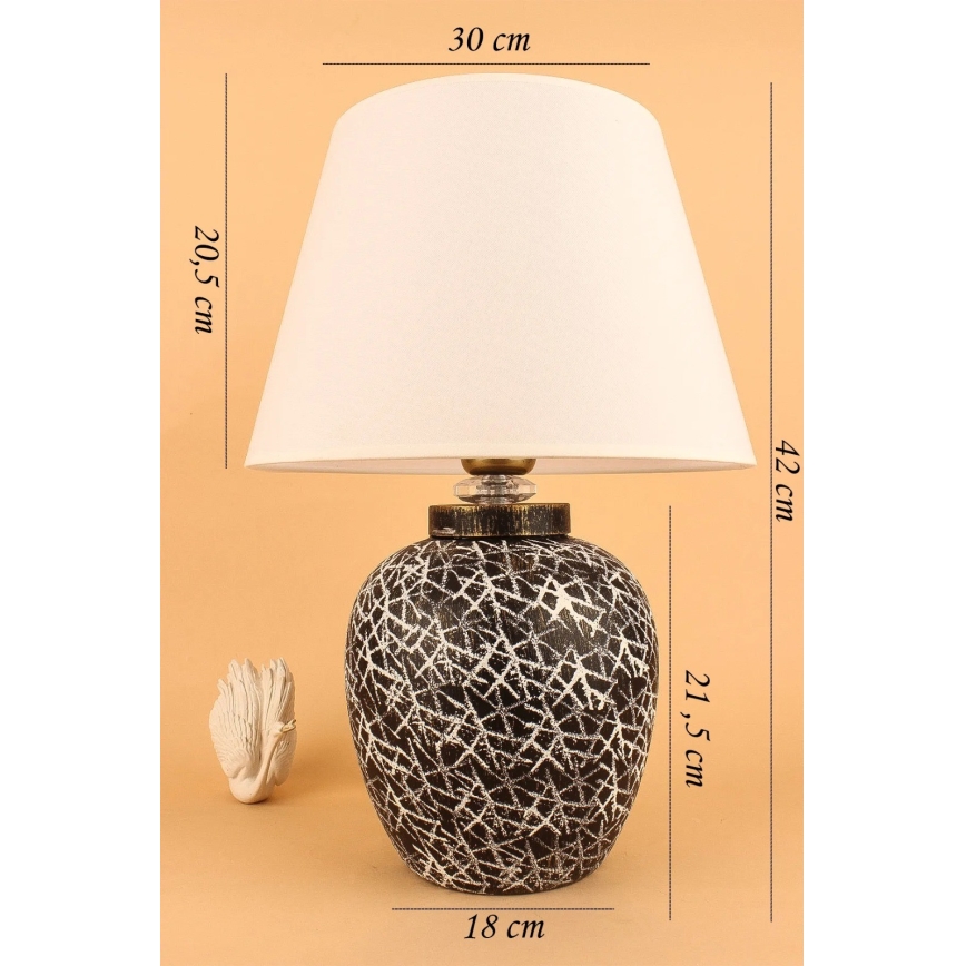 Lámpara de mesa RAMZES 1xE27/40W/230V blanca/negra
