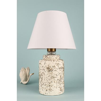 Lámpara de mesa RAMZES 1xE27/40W/230V blanco/beige