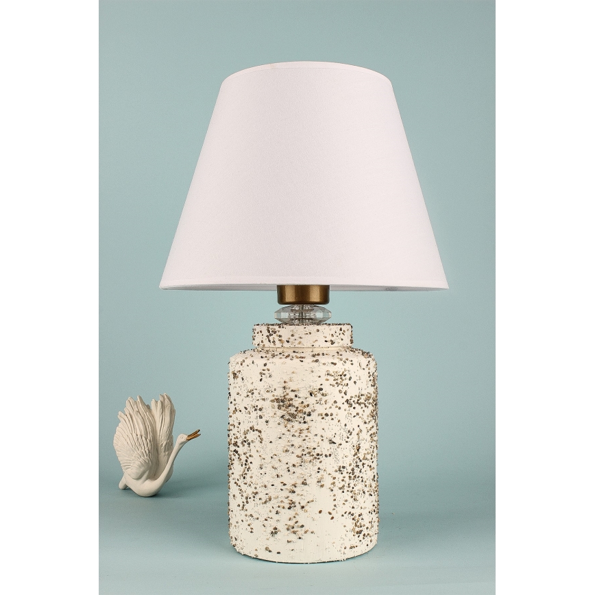 Lámpara de mesa RAMZES 1xE27/40W/230V blanco/beige