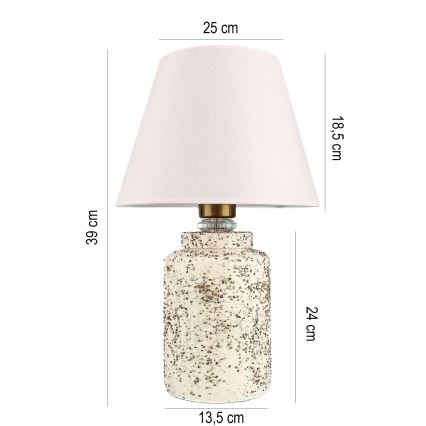 Lámpara de mesa RAMZES 1xE27/40W/230V blanco/beige