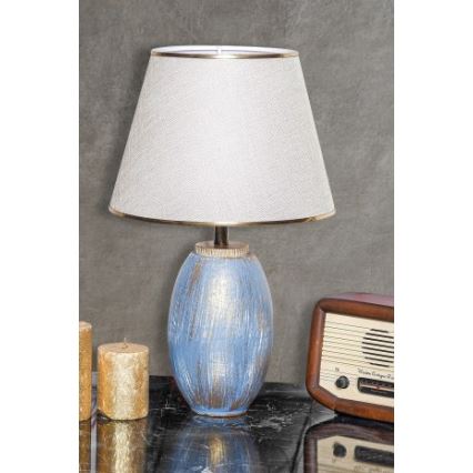 Lámpara de mesa RAMZES 1xE27/40W/230V crema/azul