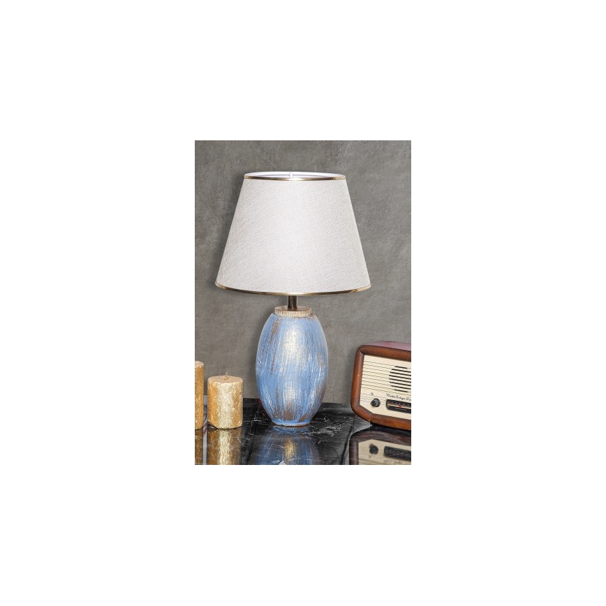 Lámpara de mesa RAMZES 1xE27/40W/230V crema/azul
