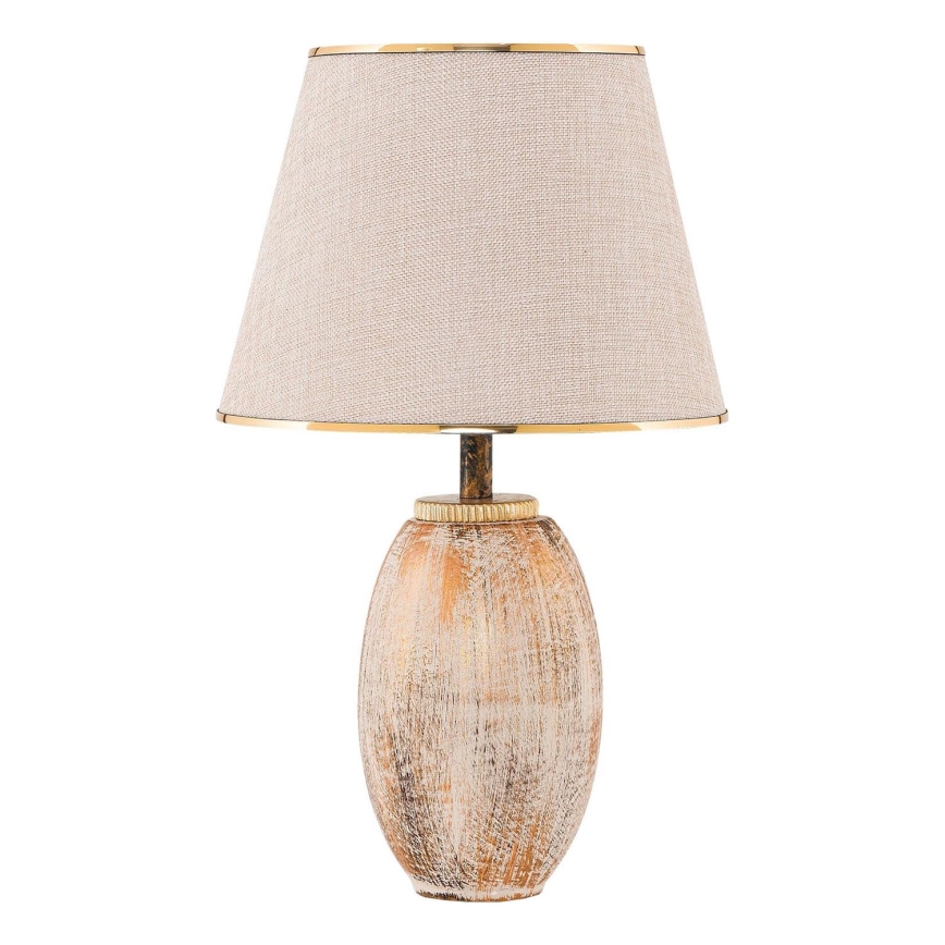 Lámpara de mesa RAMZES 1xE27/40W/230V crema/dorada
