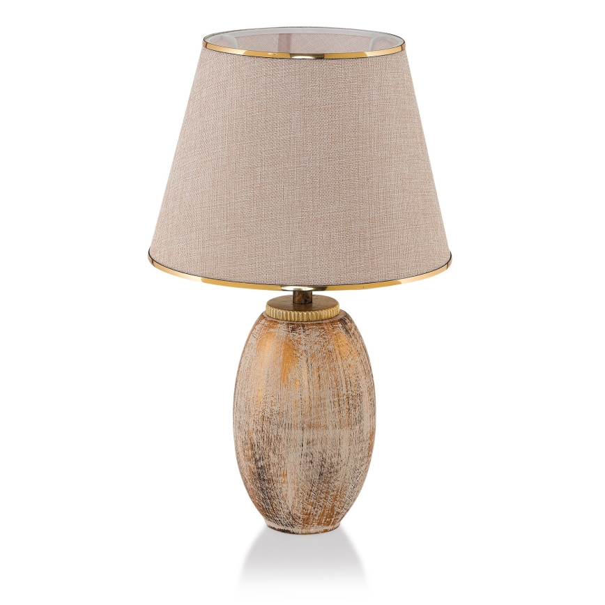Lámpara de mesa RAMZES 1xE27/40W/230V crema/dorada