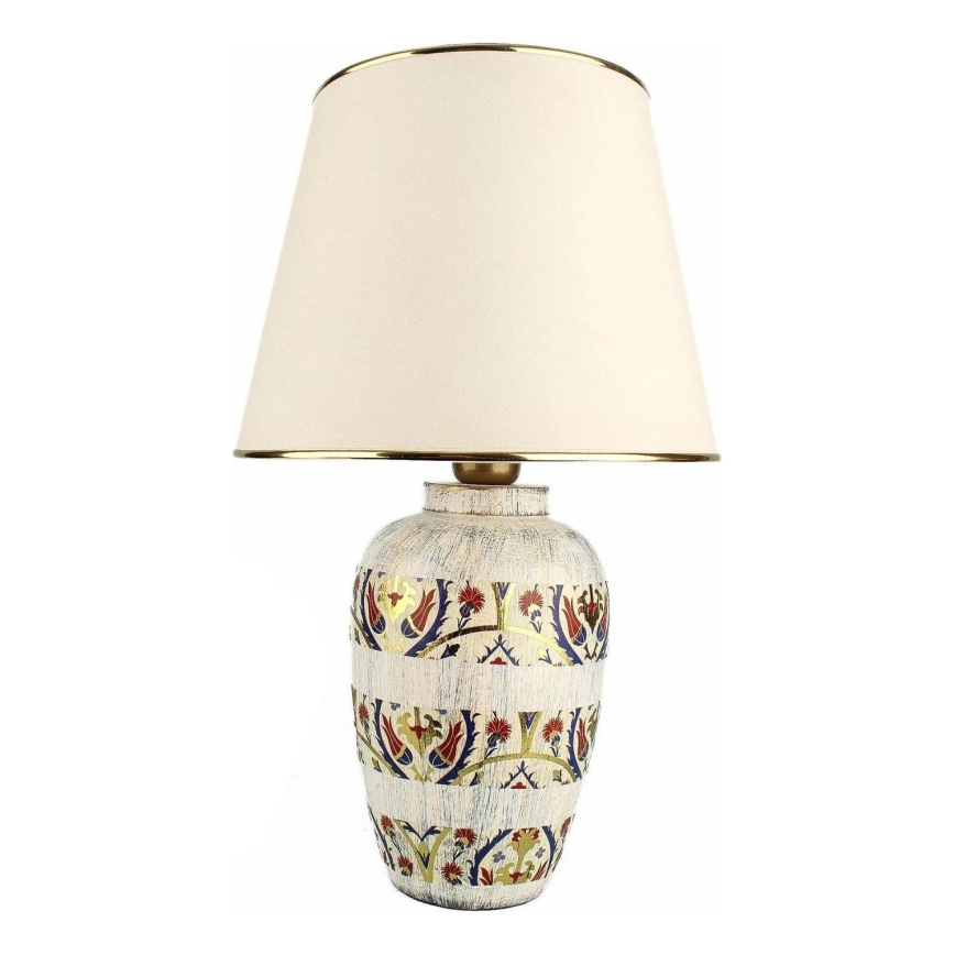Lámpara de mesa RAMZES 1xE27/40W/230V crema/dorada