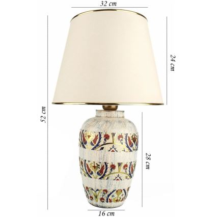Lámpara de mesa RAMZES 1xE27/40W/230V crema/dorada