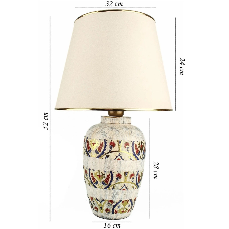 Lámpara de mesa RAMZES 1xE27/40W/230V crema/dorada