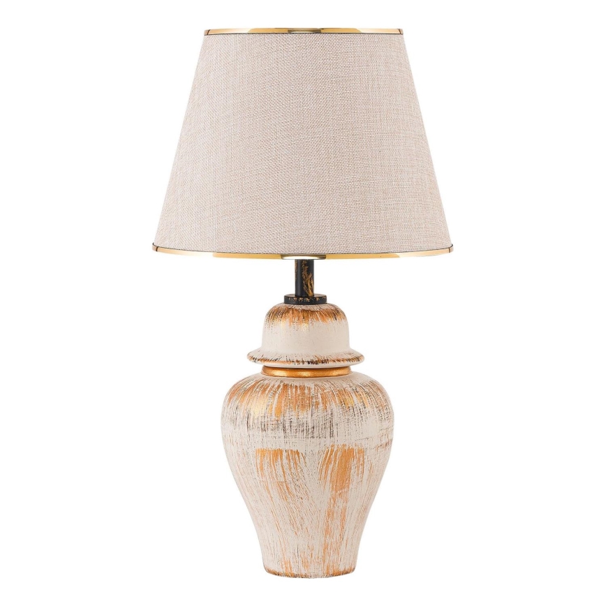 Lámpara de mesa RAMZES 1xE27/40W/230V crema/dorado