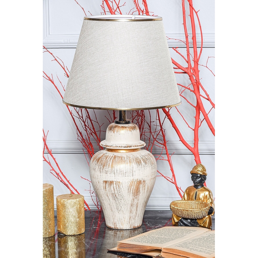 Lámpara de mesa RAMZES 1xE27/40W/230V crema/dorado