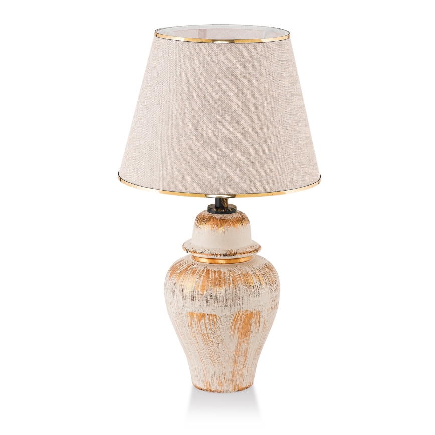 Lámpara de mesa RAMZES 1xE27/40W/230V crema/dorado