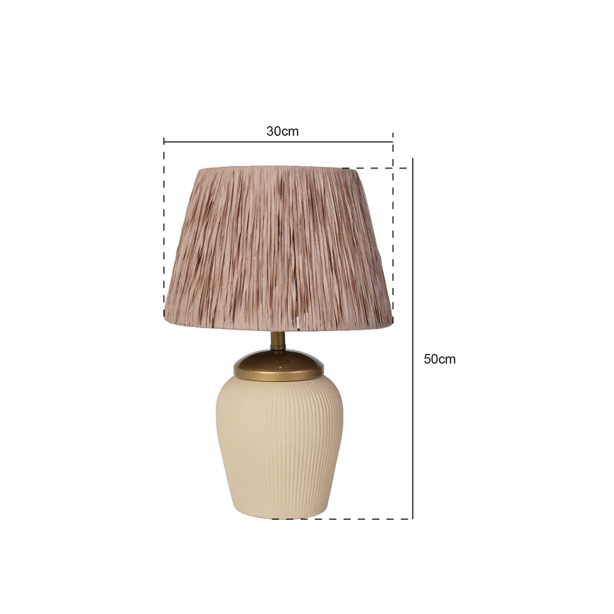 Lámpara de mesa RAMZES 1xE27/40W/230V crema/marrón
