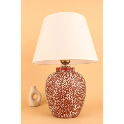 Lámpara de mesa RAMZES 1xE27/40W/230V crema/roja