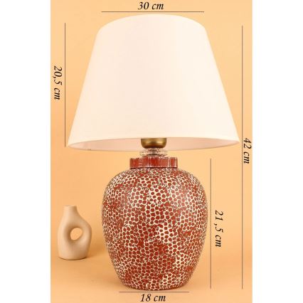 Lámpara de mesa RAMZES 1xE27/40W/230V crema/roja