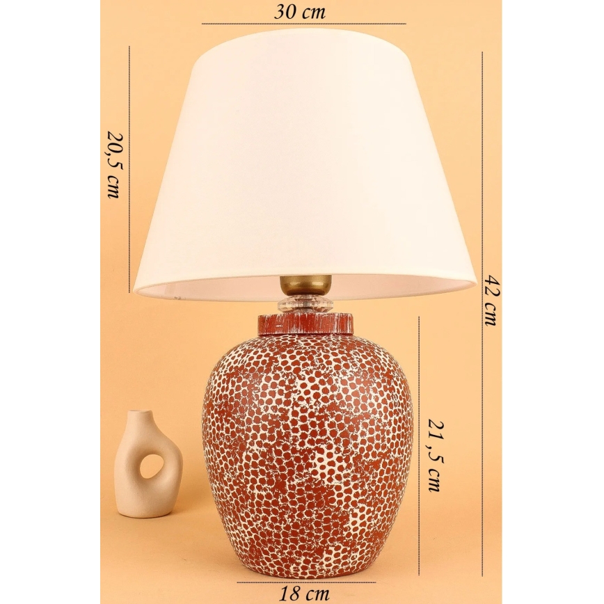 Lámpara de mesa RAMZES 1xE27/40W/230V crema/roja