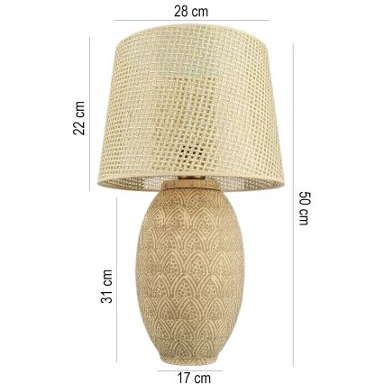 Lámpara de mesa RAMZES 1xE27/40W/230V, dorada