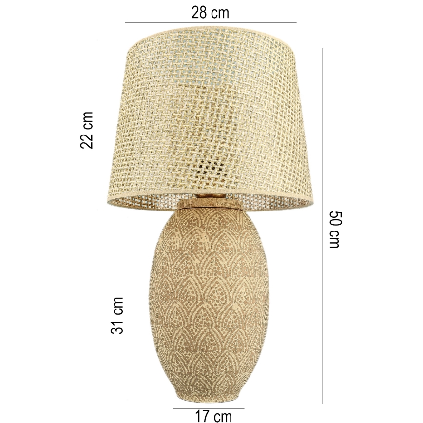 Lámpara de mesa RAMZES 1xE27/40W/230V, dorada