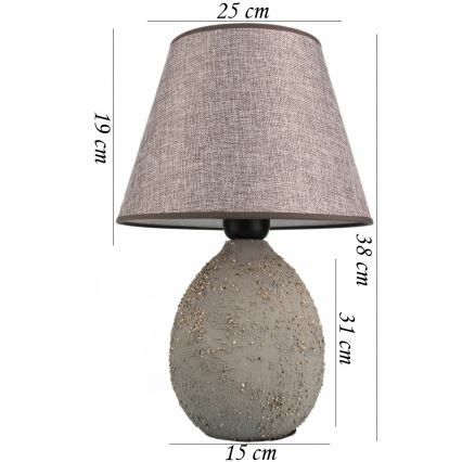 Lámpara de mesa RAMZES 1xE27/40W/230V gris