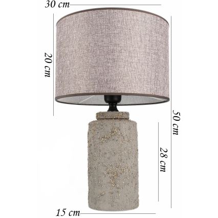 Lámpara de mesa RAMZES 1xE27/40W/230V, gris