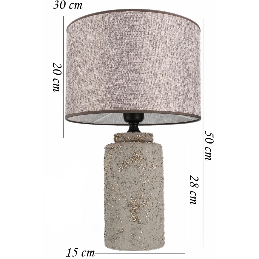 Lámpara de mesa RAMZES 1xE27/40W/230V, gris