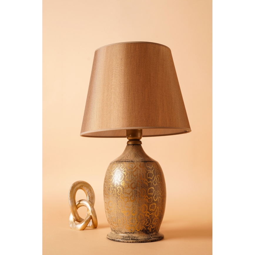 Lámpara de mesa RAMZES 1xE27/40W/230V marrón