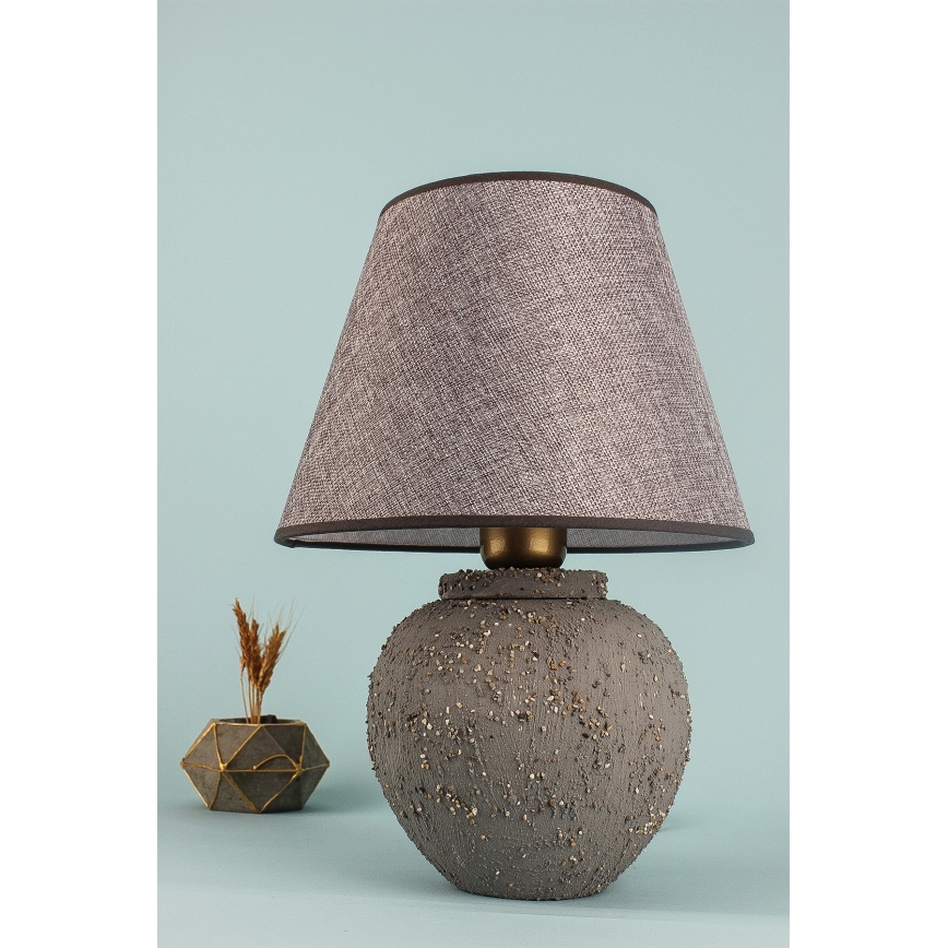 Lámpara de mesa RAMZES 1xE27/40W/230V marrón