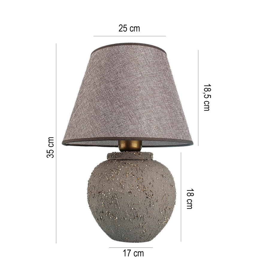 Lámpara de mesa RAMZES 1xE27/40W/230V marrón