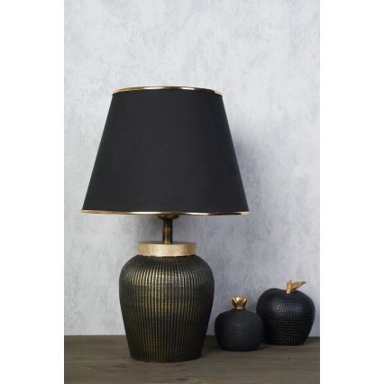 Lámpara de mesa RAMZES 1xE27/40W/230V negra/dorada