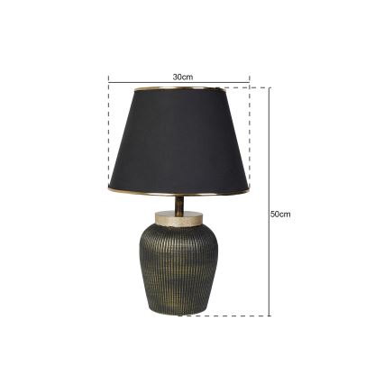 Lámpara de mesa RAMZES 1xE27/40W/230V negra/dorada