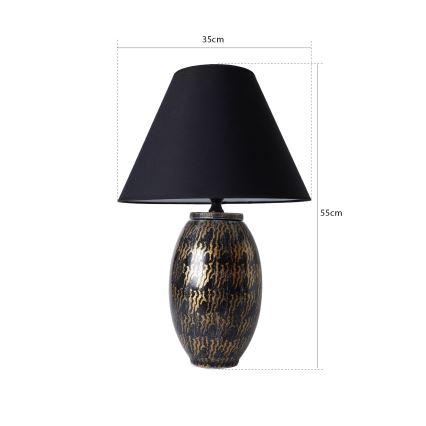 Lámpara de mesa RAMZES 1xE27/40W/230V negra