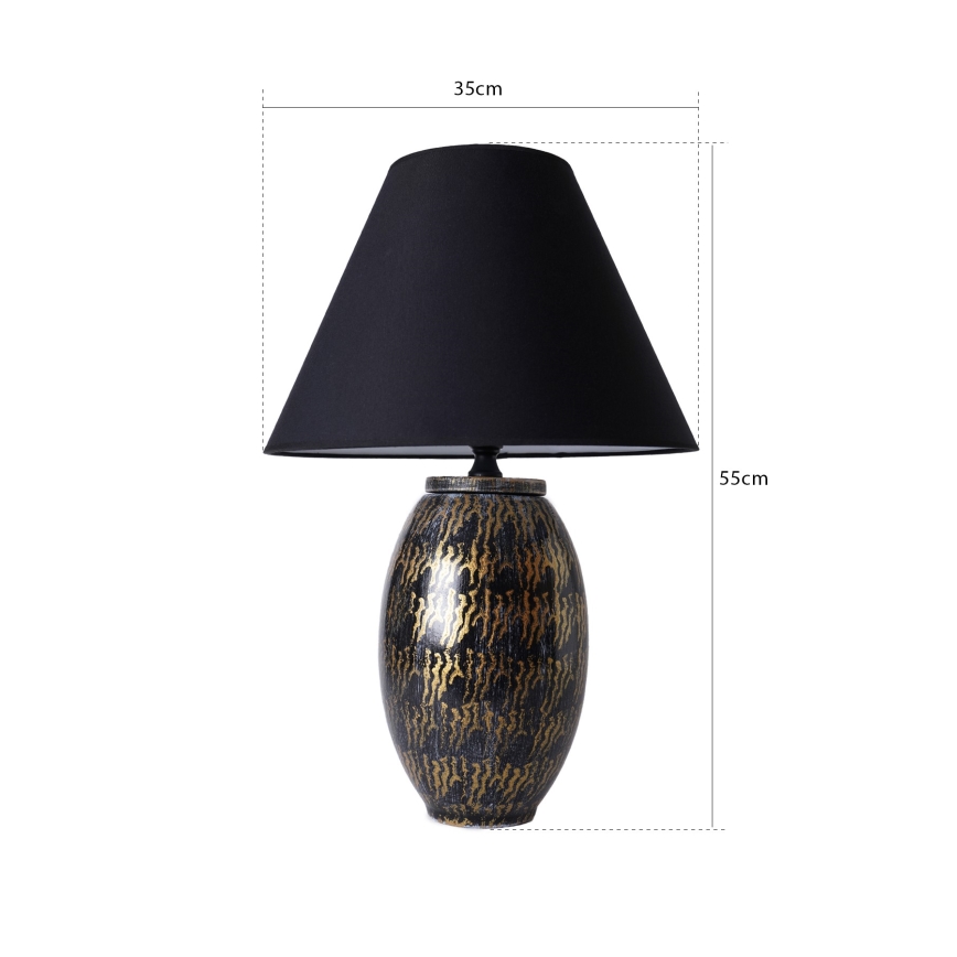 Lámpara de mesa RAMZES 1xE27/40W/230V negra