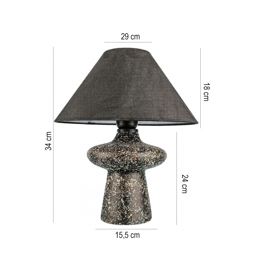 Lámpara de mesa RAMZES 1xE27/40W/230V negra
