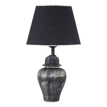 Lámpara de mesa RAMZES 1xE27/40W/230V negra/plateada