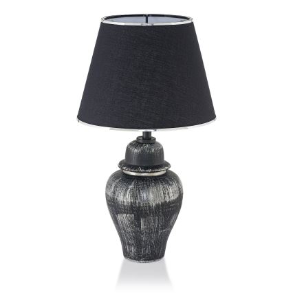 Lámpara de mesa RAMZES 1xE27/40W/230V negra/plateada