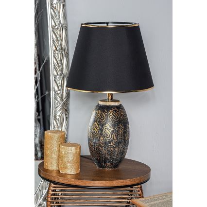 Lámpara de mesa RAMZES 1xE27/40W/230V negro/dorado