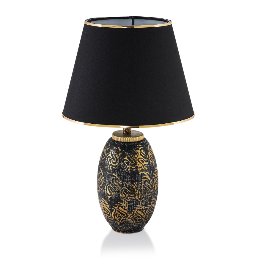 Lámpara de mesa RAMZES 1xE27/40W/230V negro/dorado