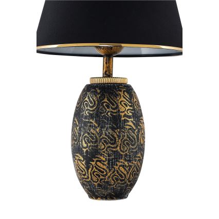 Lámpara de mesa RAMZES 1xE27/40W/230V negro/dorado