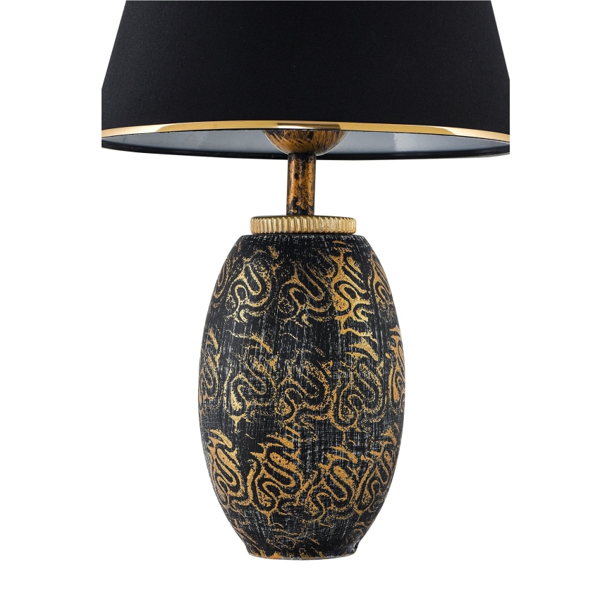 Lámpara de mesa RAMZES 1xE27/40W/230V negro/dorado