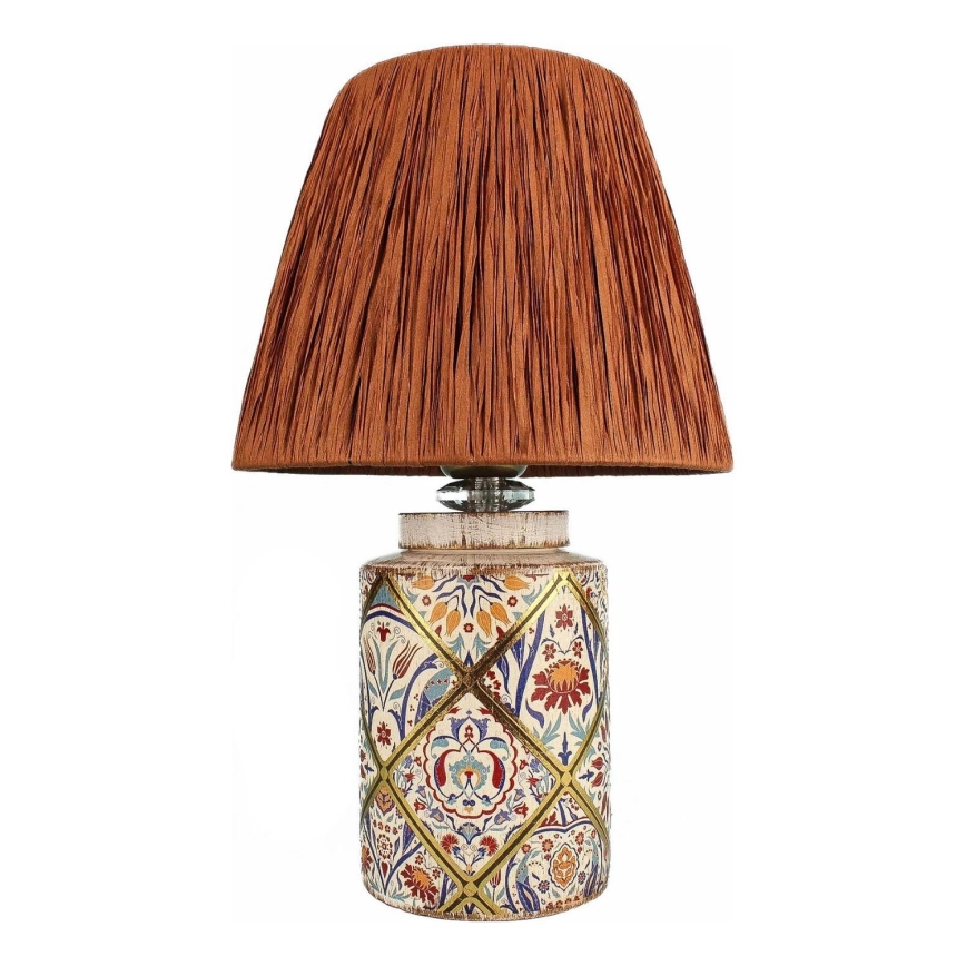 Lámpara de mesa RAMZES 1xE27/40W/230V, pantalla de rafia