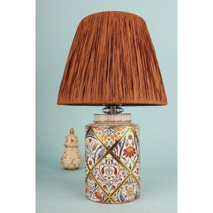 Lámpara de mesa RAMZES 1xE27/40W/230V, pantalla de rafia