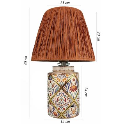Lámpara de mesa RAMZES 1xE27/40W/230V, pantalla de rafia