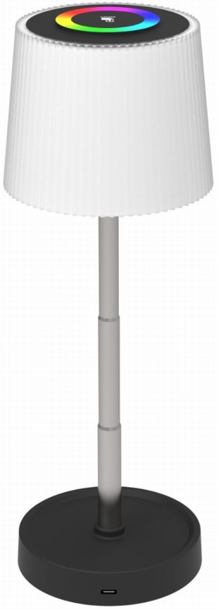 Lámpara de mesa recargable LED RGBW regulable con control táctil para exterior LED/2W/5V IP44 1200 mAh gris