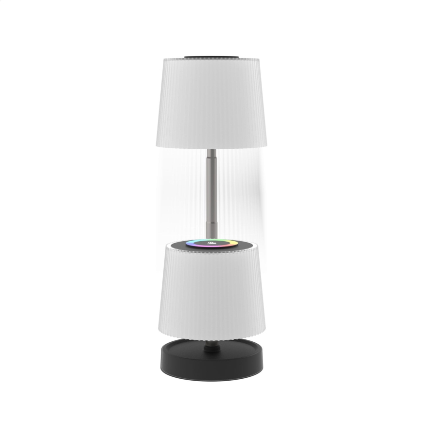 Lámpara de mesa recargable LED RGBW regulable con control táctil para exterior LED/2W/5V IP44 1200 mAh gris