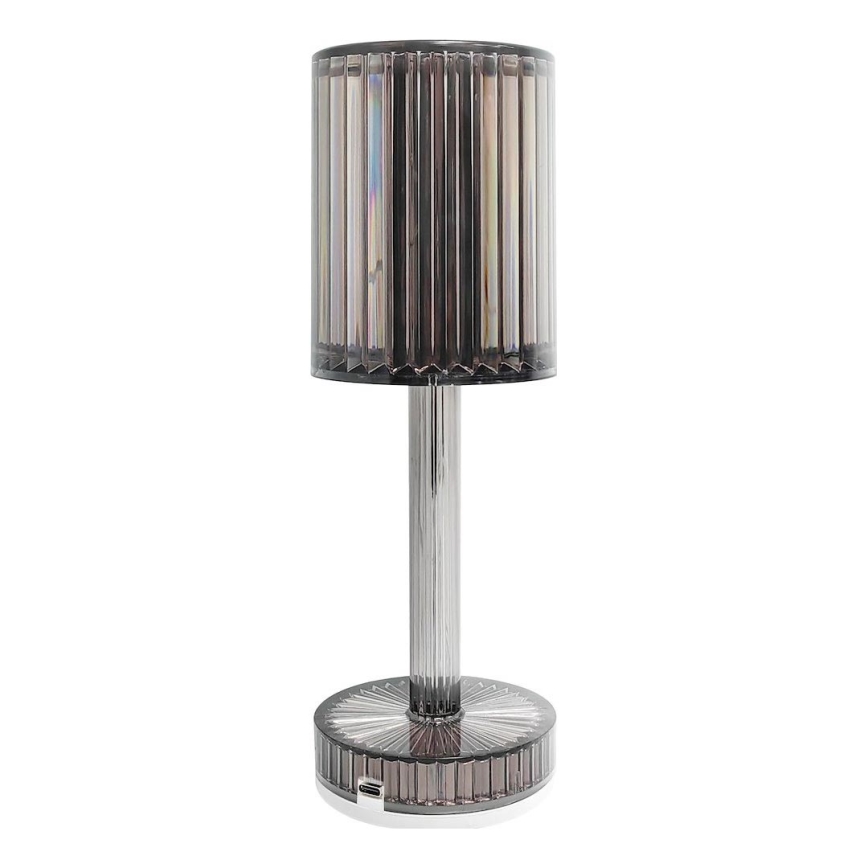 Lámpara de mesa recargable LED táctil SIMPLE LED/1W/5V 3000-6000K 2400 mAh gris ahumado