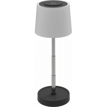 Lámpara de mesa recargable para exterior, táctil y regulable LED/2W/5V IP44 1200 mAh gris