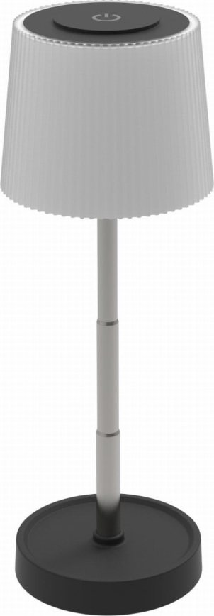 Lámpara de mesa recargable para exterior, táctil y regulable LED/2W/5V IP44 1200 mAh gris