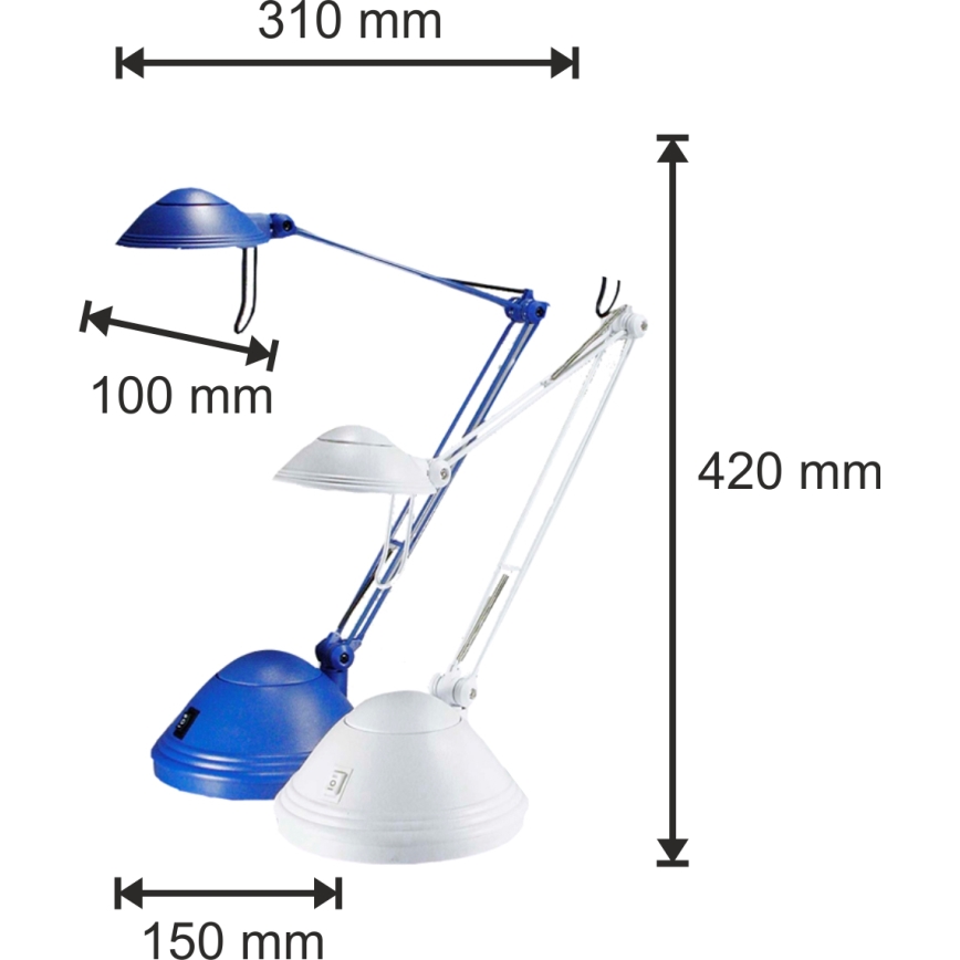 Lámpara de mesa regulable ELA 1xGY6,35/50W/230V/12V azul