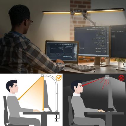 LED Regulable táctil flexible lámpara de mesa POINTIQ LED/24W/230V 3000-6500K CRI 92 negro